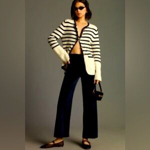 Anthropologie Collette by Maeve Black Velvet Wide-Leg corduroy Pants. NWOT